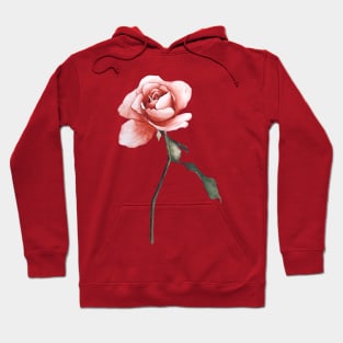 Pink rose watercolor Hoodie